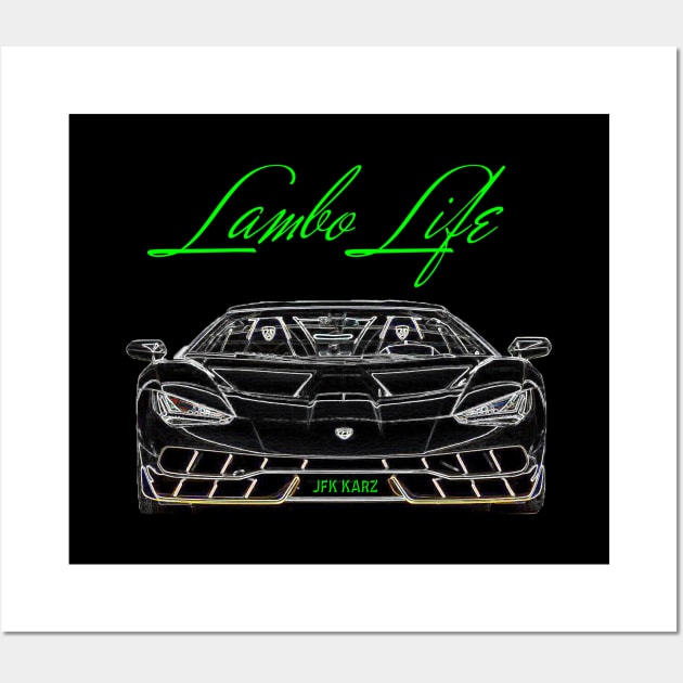 Lambo Life Lamborghini Sports Car Front End Wall Art by JFK KARZ